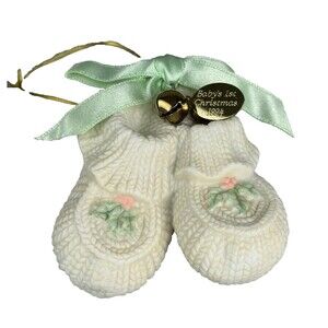 Hallmark Keepsake Ornament Baby's First Christmas Porcelain Baby Booties 1994